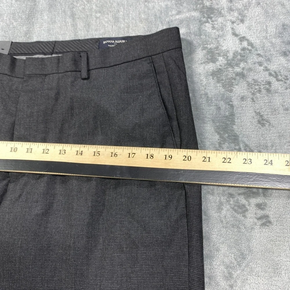 Banana Republic Dress Pants Mens 35x30 Gray Tailored Slim‎ Fit Career Office NWT
